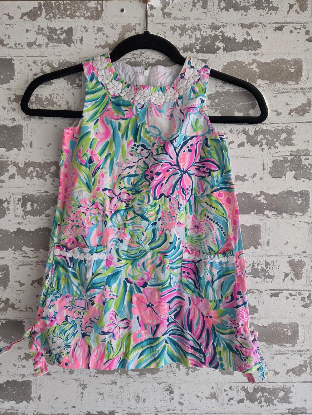 Lilly Pulitzer Girls Little Baby Shore Shift Dress Flamingo Print Size 5